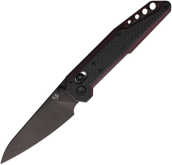 Stedemon NOC MT27 Axis Lock Black & Red Carbon Fiber Folding M390 Knife MT27G2