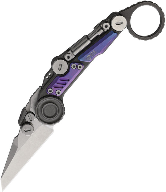 Stedemon NOC MT11 Linerlock Purple Titanium Folding Bohler Pocket Knife MT11BLU