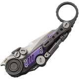 Stedemon NOC MT11 Linerlock Purple Titanium Folding Bohler Pocket Knife MT11BLU