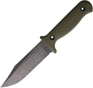 Station IX S.E.R.E. OD Green G10 1095HC Fixed Blade Knife w/ Belt Sheath 008