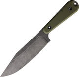 Station IX La Bete OD Green G10 1095HC Fixed Blade Knife w/ Belt Sheath 011