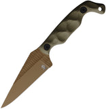 Stroup Knives Bravo 5 OD Green G10 Dark Earth 1095HC Fixed Blade Knife w/ Sheath B5ODGFDECER