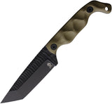 Stroup Knives Bravo 5 OD Green G10 1095HC Tanto Fixed Blade Knife w/ Sheath B5TODGBKCER