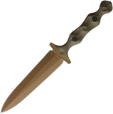 Stroup Knives Dagger OD Green G10 Dark Earth 1095HC Fixed Blade Knife w/ Sheath DAGODGFDECER