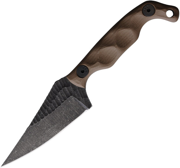 Stroup Knives Mini Mod 1 Flat Dark Earth 1095HC Fixed Blade Knife w/ Sheath MINI1FDEG10