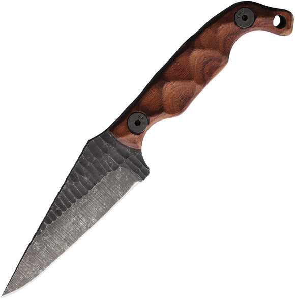Stroup Knives Mini Rosewood 1095HC Steel Drop Point Fixed Blade Knife MINIW