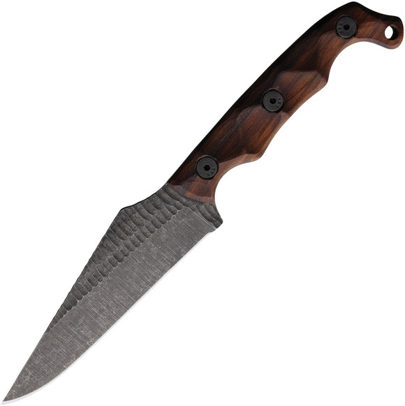Stroup Knives TU2 Rosewood 1095HC Steel Drop Point Fixed Blade Knife TU2W