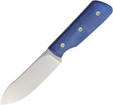 Straight Line EDC Bigger Digger Blue Micarta 14C28N Fixed Blade Knife 8BDGBC