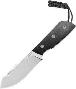 Straight Line EDC Digger Black G10 14C28N Fixed Blade Knife w/ Sheath 8DGBG