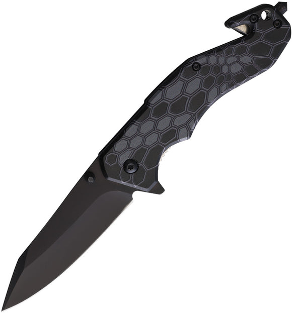 S-TEC Linerlock A/O Black & Grey Folding Stainless Steel Pocket Knife T270197