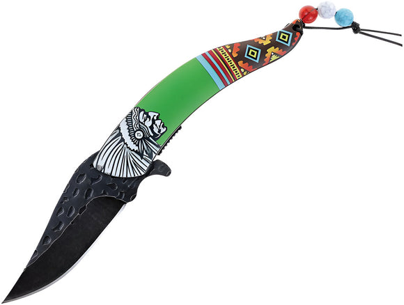 S-TEC Chief Linerlock A/O Green Folding Stainless Pocket Knife 27026GN