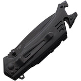 S-TEC Linerlock A/O Black Aluminum Folding Stainless Pocket Knife T2702BK