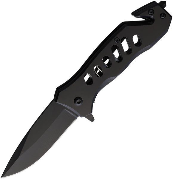 S-TEC Linerlock A/O Black Folding Stainless Steel Pocket Knife 27033BK