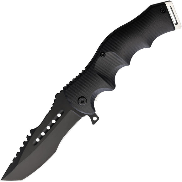 S-TEC Linerlock A/O Black Folding Stainless Tanto Pocket Knife T27106