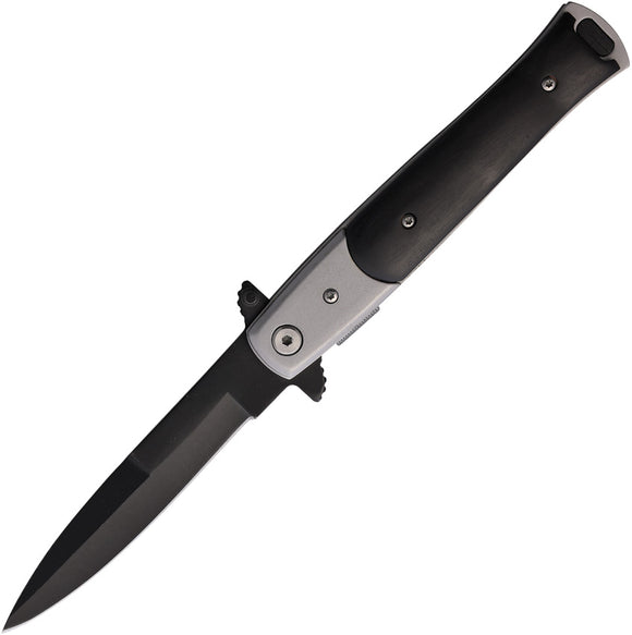 S-TEC Stiletto Style Linerlock Black Folding Stainless Pocket Knife 271077