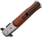 S-TEC Stiletto Style Linerlock Wood Folding Stainless Pocket Knife 27017SL3