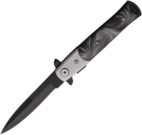 S-TEC Stiletto Style Linerlock Black Folding Stainless Pocket Knife 27108BK1