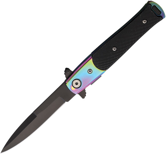 S-TEC Stiletto Style Linerlock Black Folding Stainless Pocket Knife 27108RB