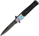 S-TEC Stiletto Style Linerlock Black Folding Stainless Pocket Knife 27108RB