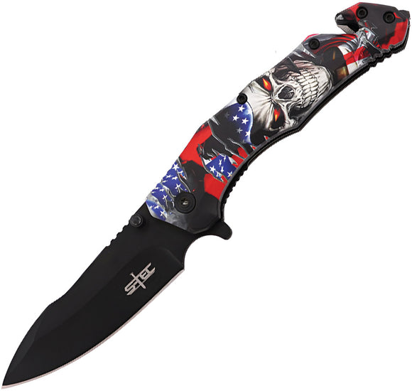 S-TEC Knives Rescue Linerlock Black Folding 4.5