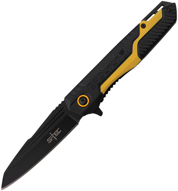 S-TEC Linerlock A/O Black & Gold Folding Stainless Pocket Knife 271278BK