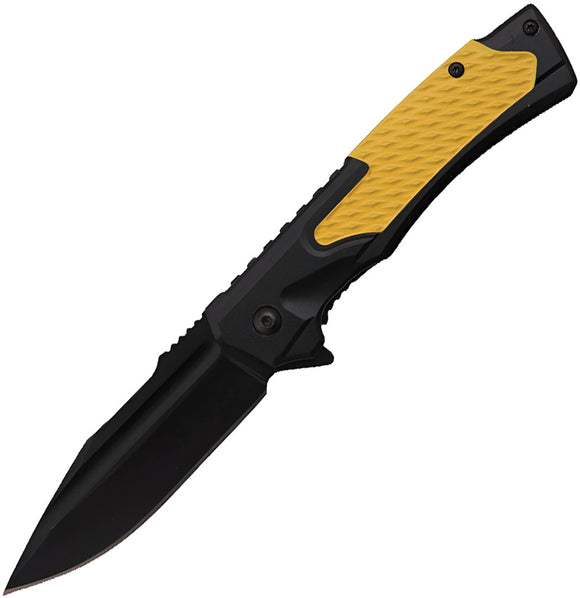 S-TEC Linerlock A/O Yellow & Black Folding Stainless Pocket Knife 271285BK