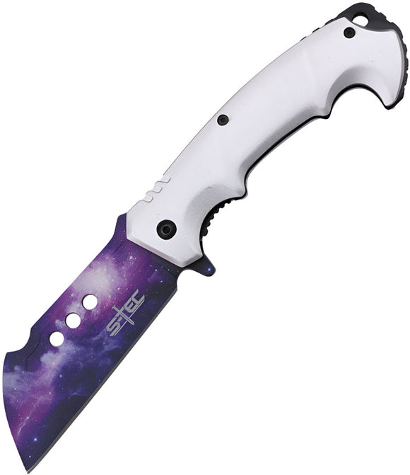 S-TEC Cleaver Linerlock A/O Purple Folding Pocket Knife 271383COL
