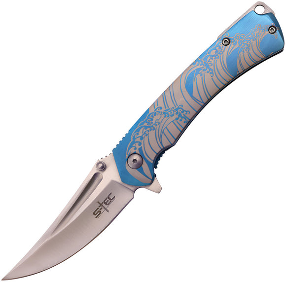 S-TEC Knives Framelock Blue Folding 4.5