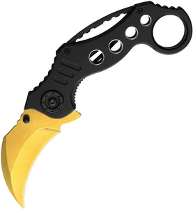 S-TEC Karambit Linerlock A/O Aluminum Folding Stainless Pocket Knife T2734GD