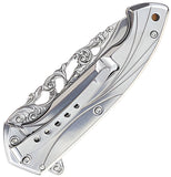 S-TEC Wildlife Framelock A/O Eagle Tan Stainless Folding Pocket Knife 27801EG