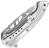 S-TEC Wildlife Framelock A/O Duck Tan Stainless Folding Pocket Knife 27801GO