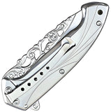 S-TEC Wildlife Framelock A/O Wolf Tan Stainless Folding Pocket Knife 27801WF