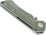 S-TEC Proelia Linerlock Green Folding 7Cr17MoV Steel Pocket Knife T301GN