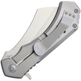 S-TEC Framelock Cleaver Silver Folding Stainless Steel Pocket Knife S004SL