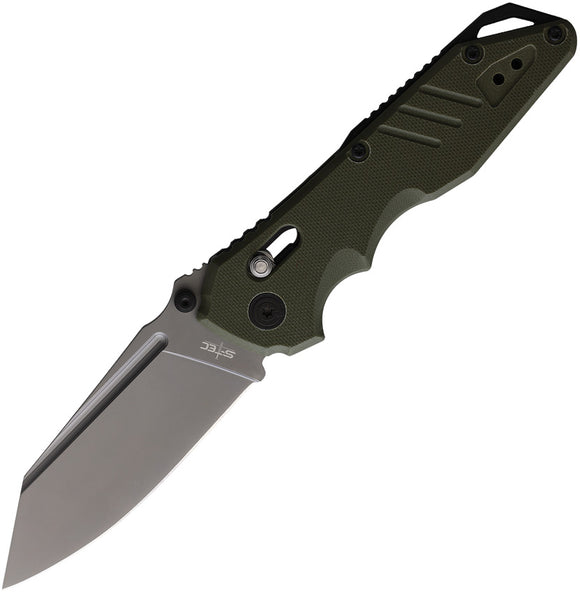 S-TEC Rapid Lock Green G10 Folding Stainless Wharncliffe Pocket Knife TS016GN