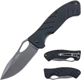 S-TEC Linerlock A/O Black G10 Folding Stainless Steel Pocket Knife S018