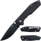 S-TEC Linerlock A/O Black G10 Folding Stainless Steel Pocket Knife S019
