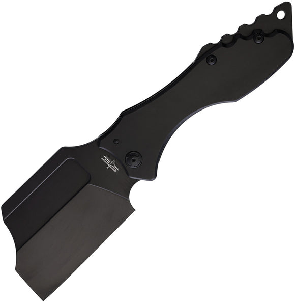 S-TEC Cleaver Framelock Black Folding Stainless Pocket Knife S020BK