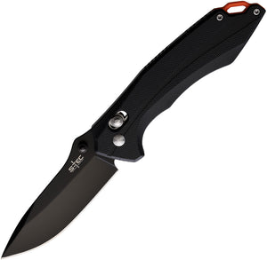 S-TEC Rapid Lock Black G10 Folding Stainless Drop Point Pocket Knife TS031