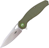 S-TEC Linerlock Green G10 Folding 14C28N Stainless Steel Pocket Knife S502GN