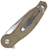S-TEC Linerlock Khaki G10 Folding 14C28N Stainless Steel Pocket Knife S502K