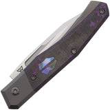 Suprlativ Cruzador Slip Joint Titanium & Purple Carbon Fiber Folding CPM-M4 Pocket Knife 014