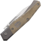 Suprlativ Cruzador Slip Joint Titanium & Green Micarta Folding CPM-M4 Pocket Knife 015