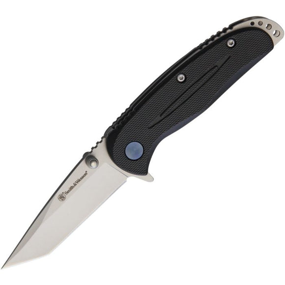 Smith & Wesson Linerlock Black GFN Folding Stainless Tanto Pocket Knife 1100066