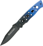S&W Smith & Wesson Extreme Ops Folding Knife 2-Tone Black & Blue Plain Edge 111