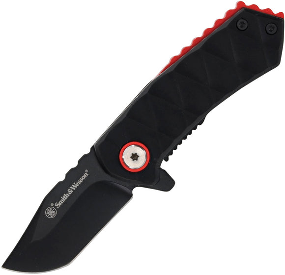 Smith & Wesson 24/7 A/O Black & Red Aluminim Folding Pocket Knife 1206287