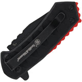 Smith & Wesson 24/7 A/O Black & Red Aluminim Folding Pocket Knife 1206287