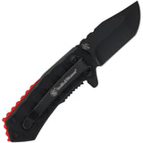 Smith & Wesson 24/7 A/O Black & Red Aluminim Folding Pocket Knife 1206287