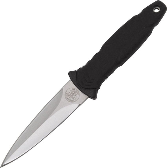 Smith & Wesson HRT Black Stainless Double Edge Fixed Blade Knife w/ Sheath HRT3