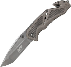 Smith & Wesson M&P Linerlock Gray Aluminum Folding 7Cr17MoV Pocket Knife MP11G